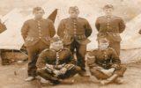 soldiers; royal scots; 1914; posed photograph; bell tents;
