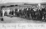 pots; cooks; soldiers; food; hungry;