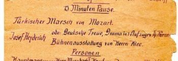 Theatre: Eröffnung des Theaters im Militär Lager Stobs